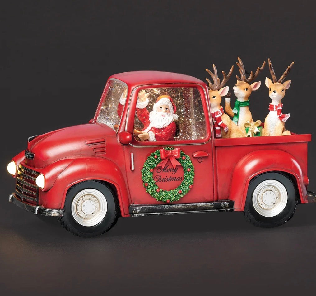 6"H LED Swirl Truck, Santa & Deer (26)