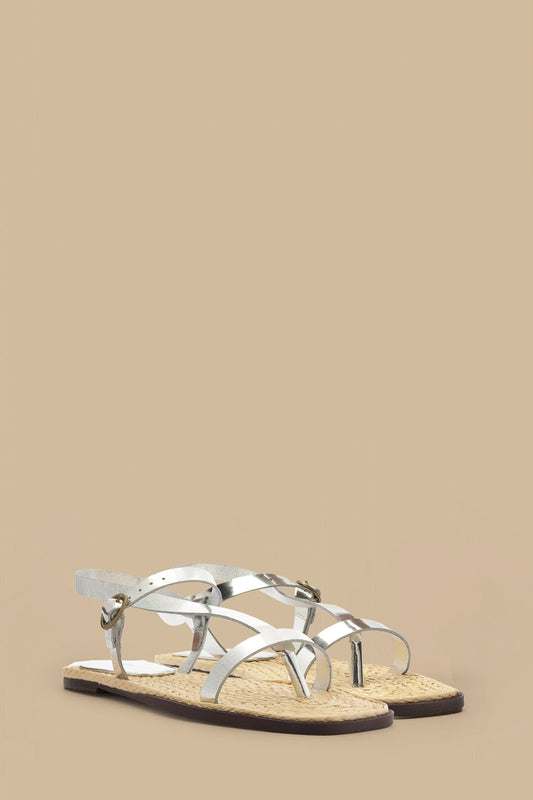 Farm Rio Silver Cross Strap Sandal