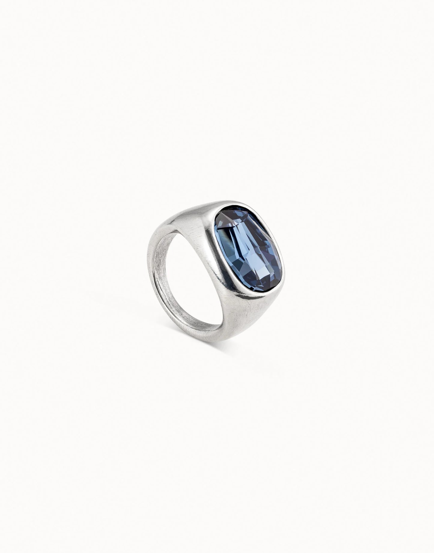 Uno Ring With Blue Crystal