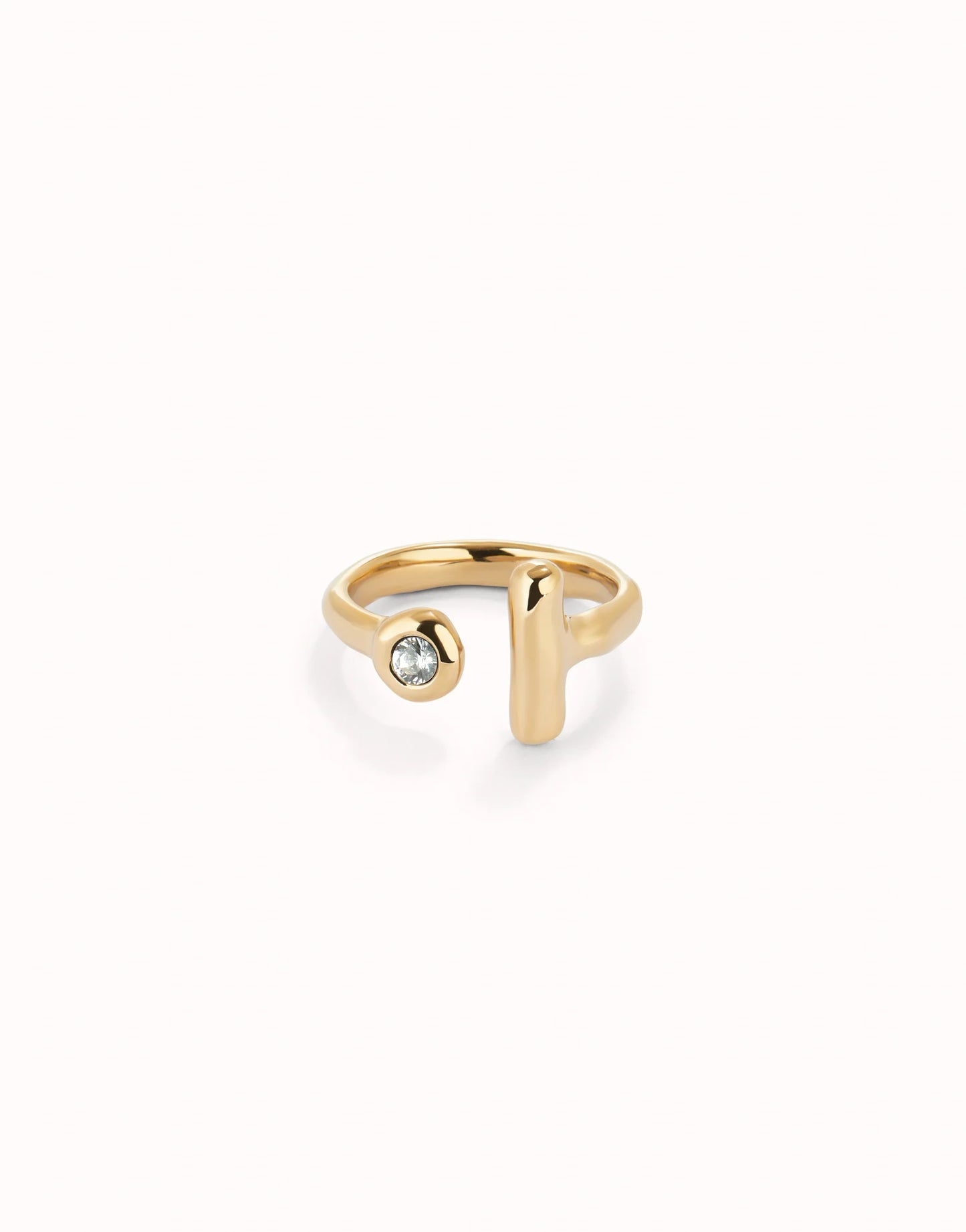 Uno Open ring with white topaz