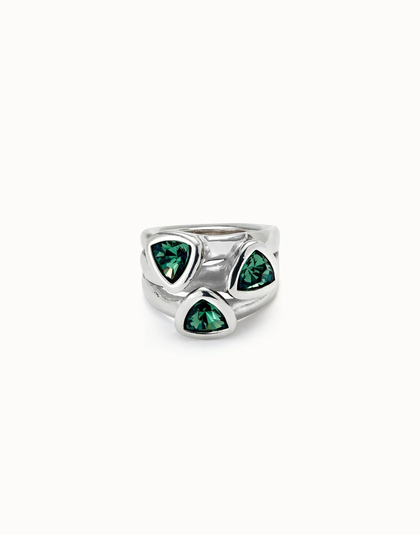 Uno Ring With Multicolor Crystals