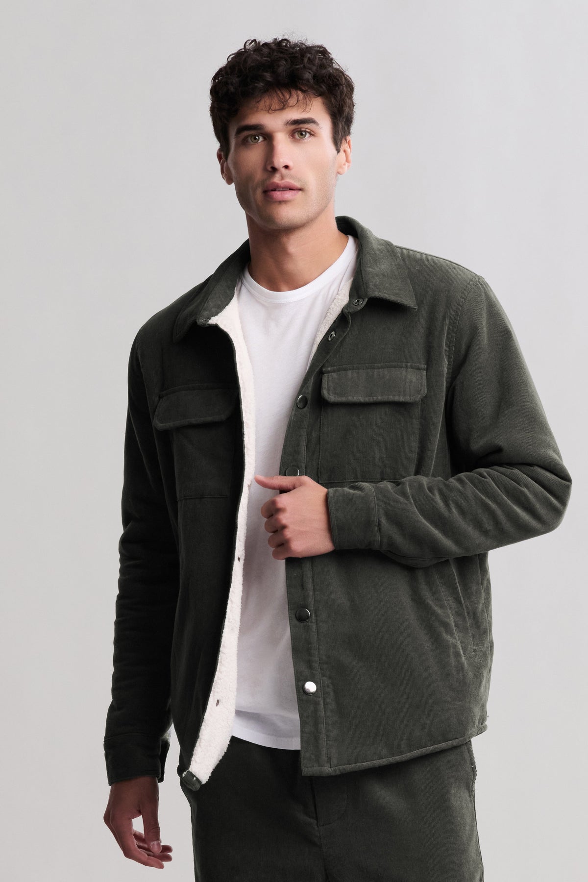 MC Mens Corduroy Shirt Jacket - Dark Moss