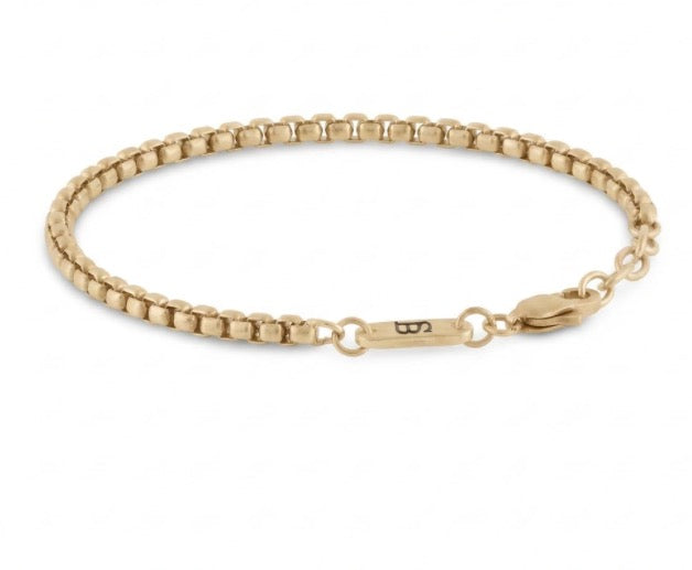 Steel & Barnett Adjustable Box Link Chain Bracelet In Plated 18K Gold