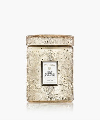 Voluspa Gilt Pomander & Hinoki Candle