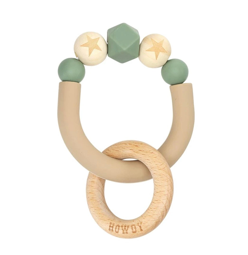 Green &Tan Horseshoe Teether