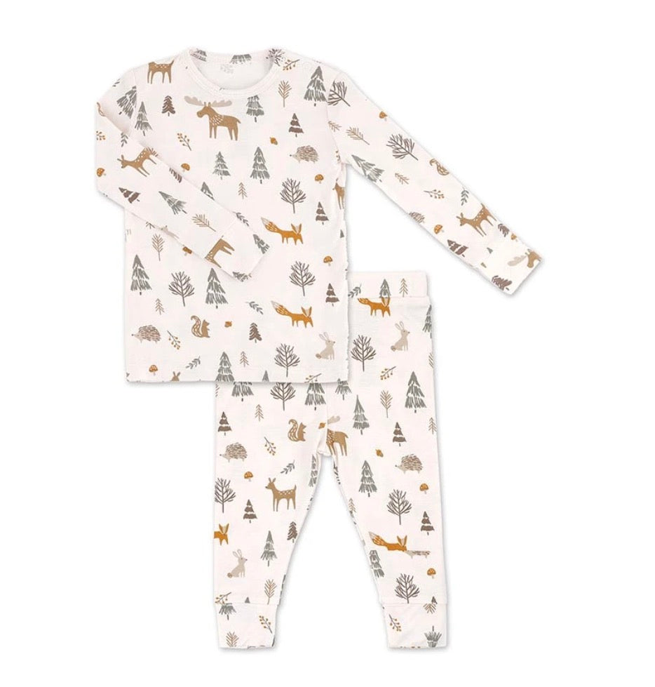 Baby PJ Set Pink Woodland