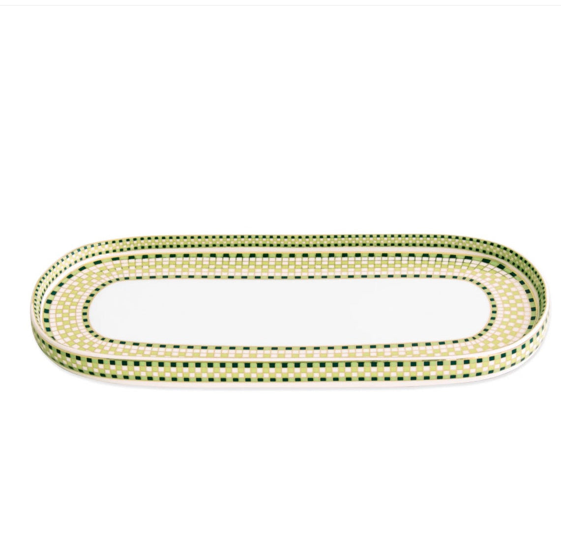 Beatriz Ball Long Oval Platter Green & Gold