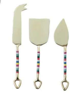 Set/3 Striped Cheese Knives