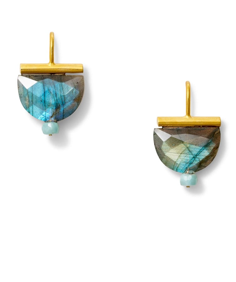 CC+Co. Labradorite Crescent Earrings