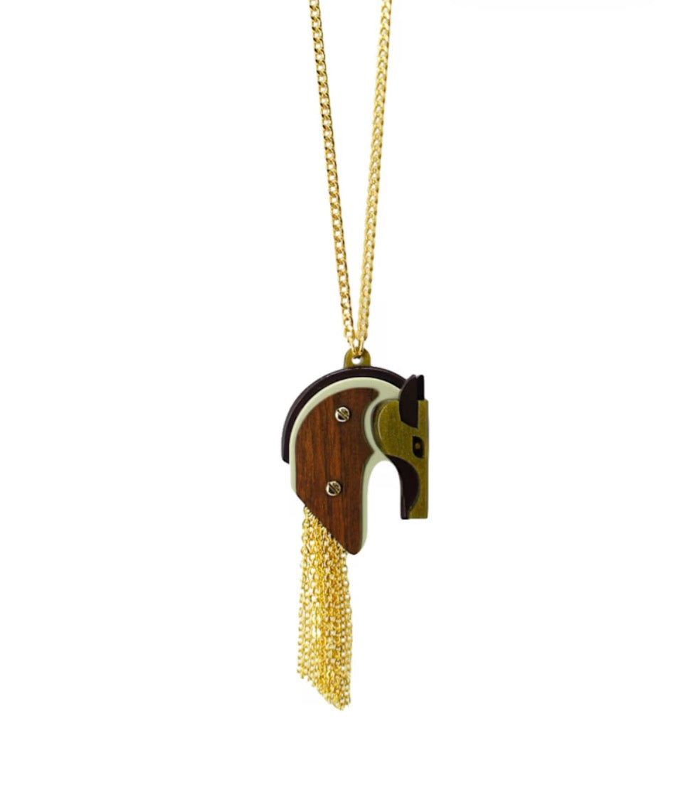 Gissa Bicalho Acrylic Horse Necklace
