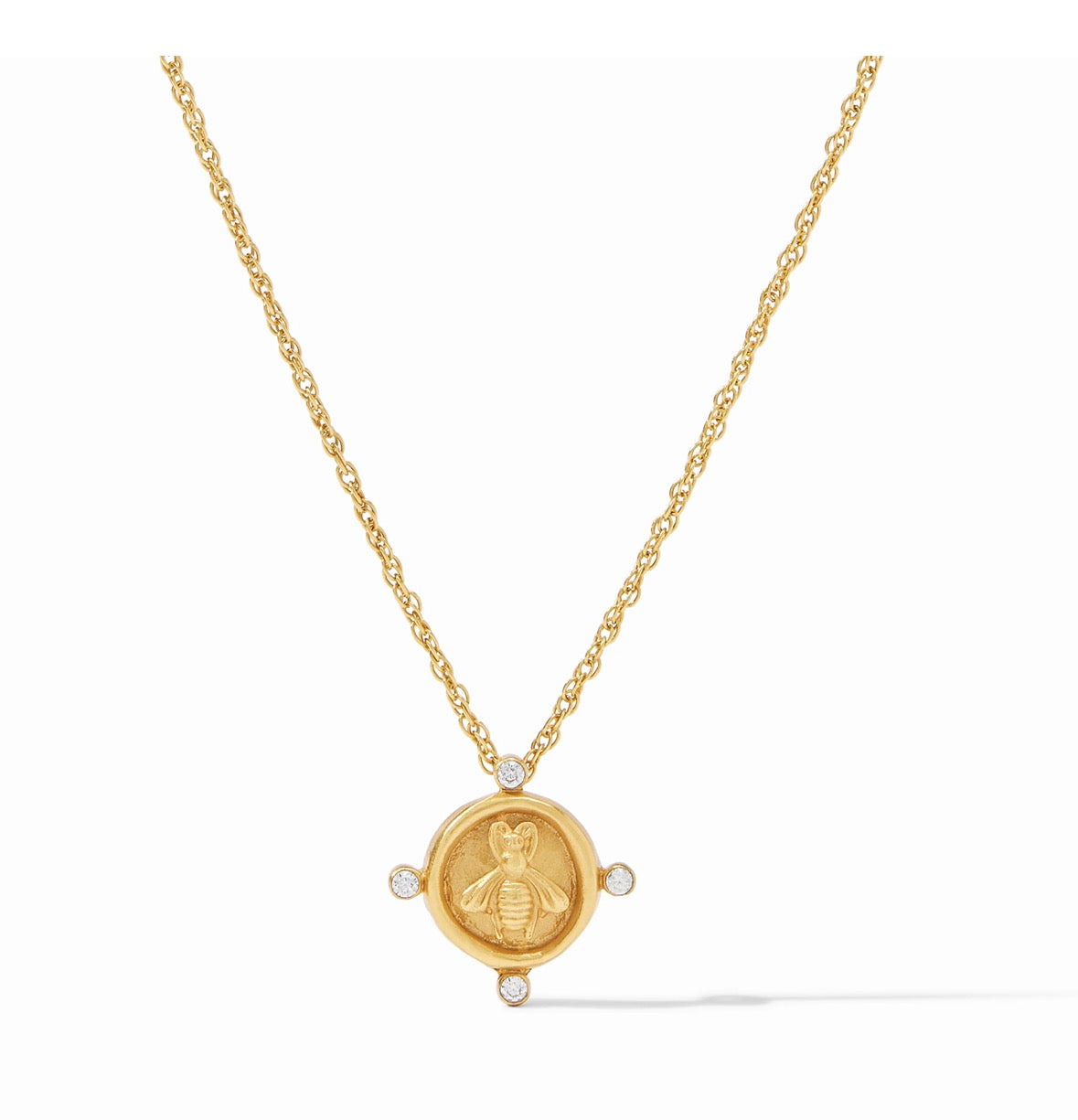 Julie Vos Bee Cameo Solitaire Necklace