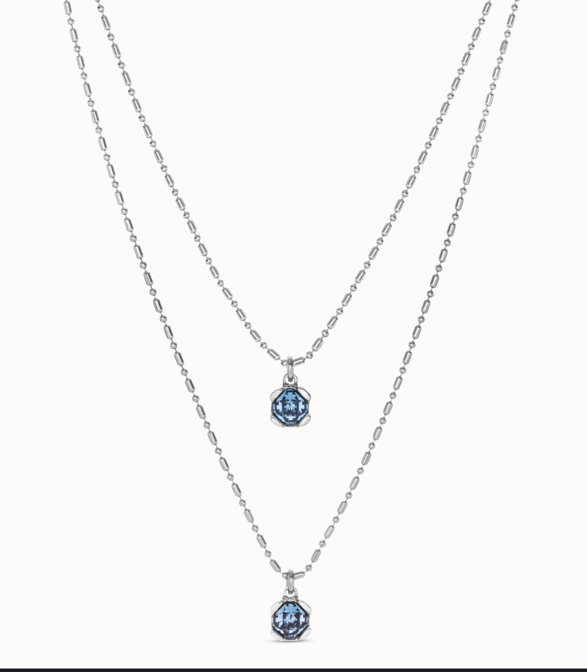 Uno Long pendant chain necklace with crystals