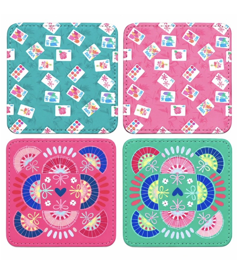 Bonjour Mahjong Coasters Set of 4