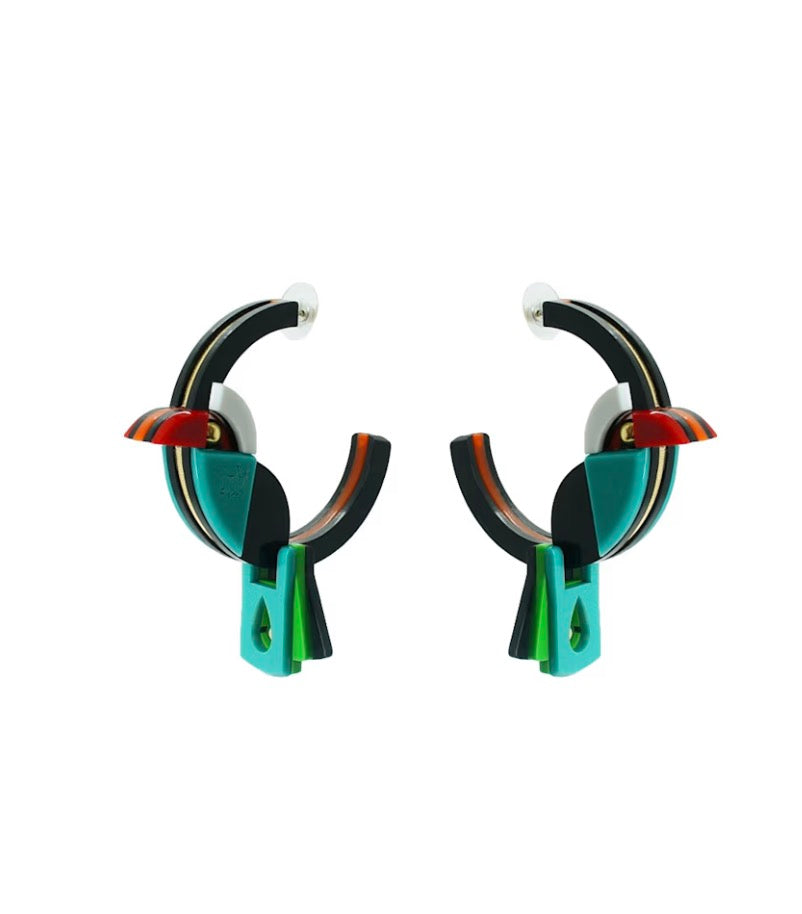 Gissa Bicalho Acrylic Earring Hoop Toucan