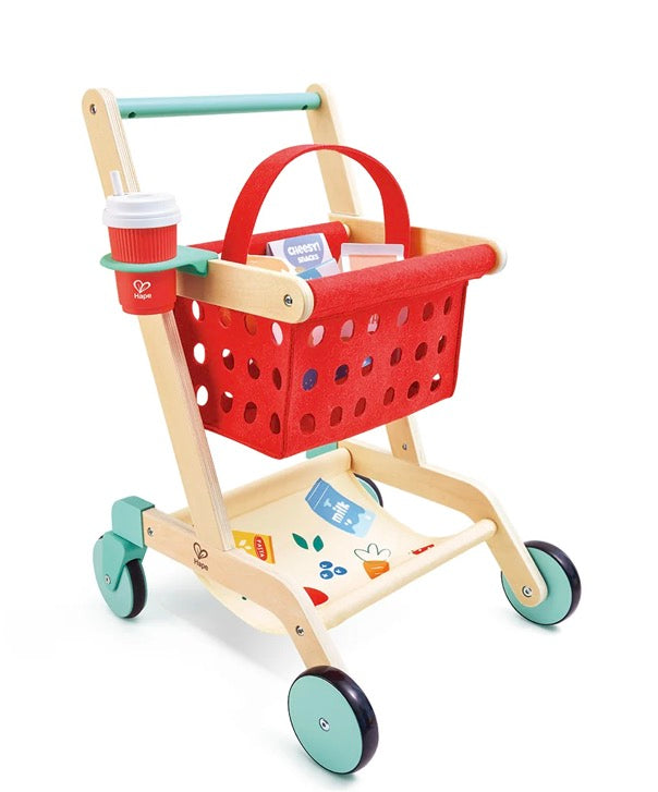 Hape Little Shopper's Shopping Cart With Basket