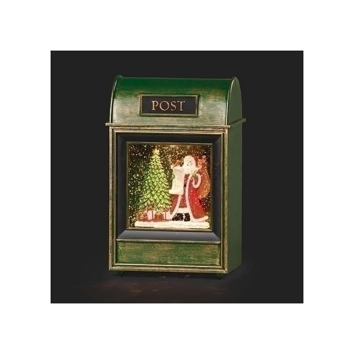 Lighted Swirl Mailbox with Santa & Christmas Tree, 8"H -2