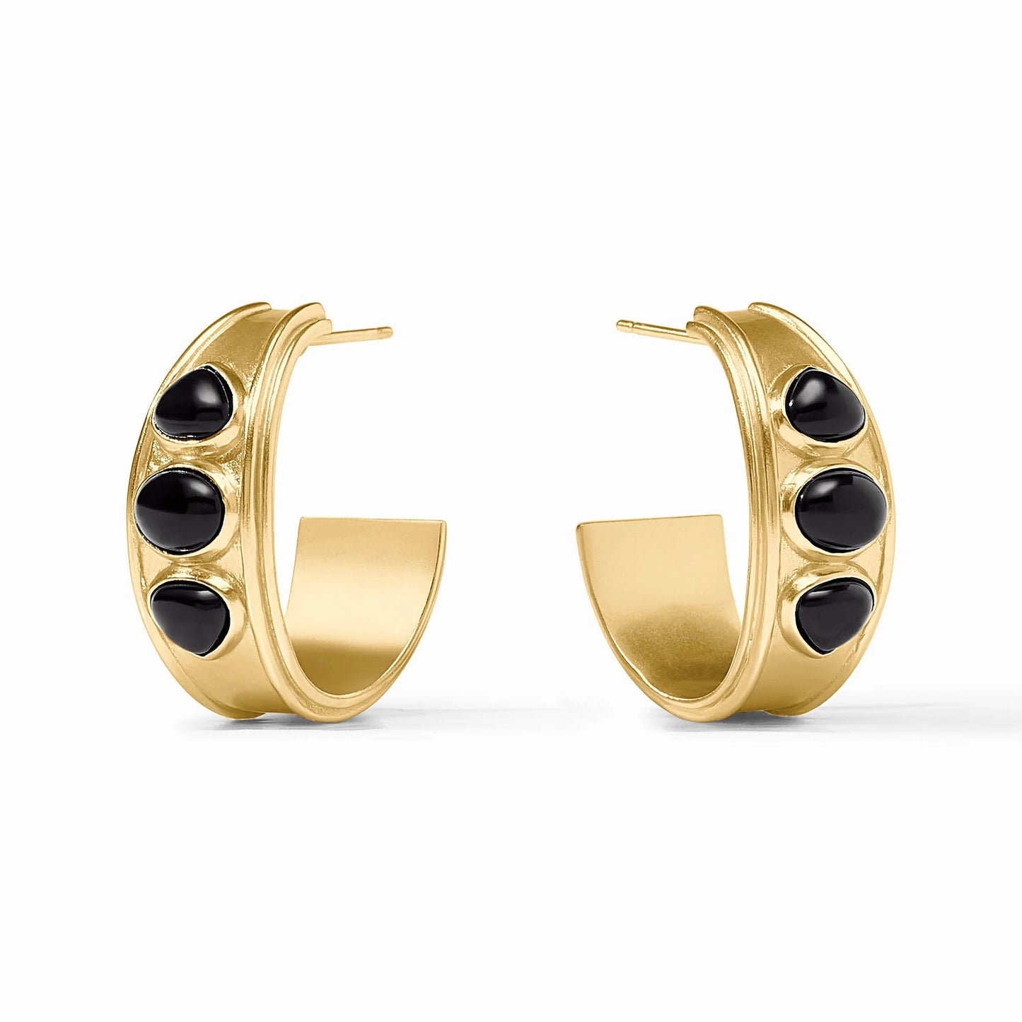 Julie Vos Dolce Stone Hoop Obsidian Black