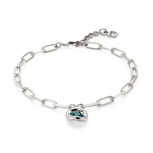 Uno Silver Blue Pendant Necklace
