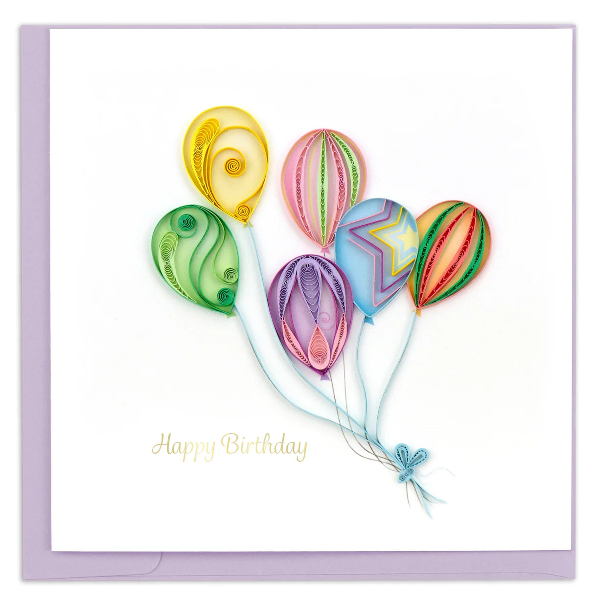 Quilling Card Colorful Balloon Bunch