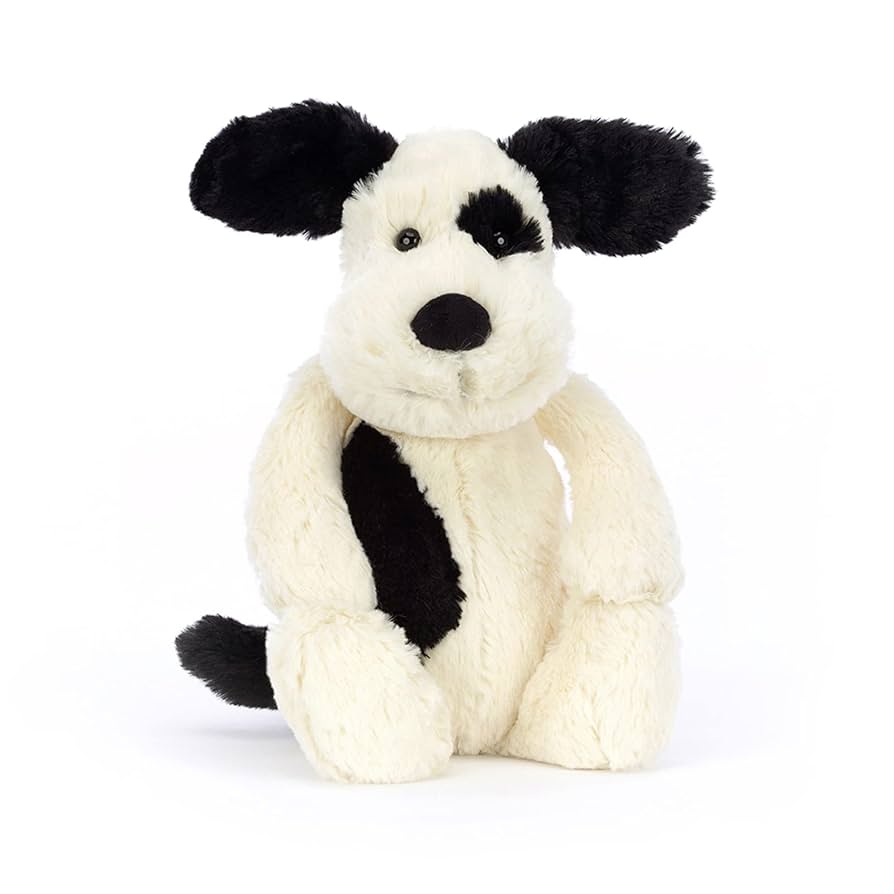 Jellycat Bashful Black and Cream Puppy (Medium)