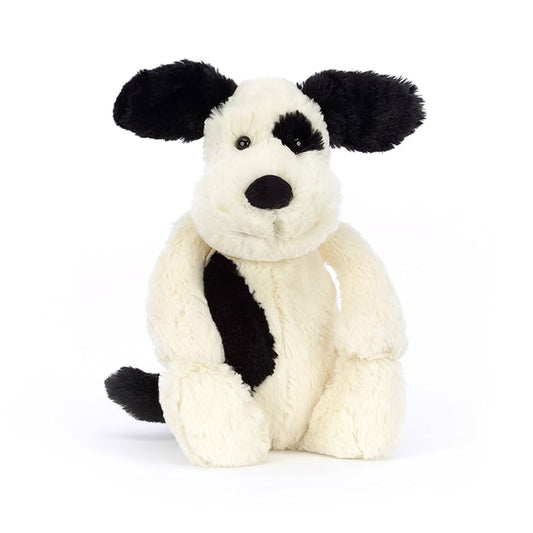 Jellycat Bashful Black and Cream Puppy (Medium)