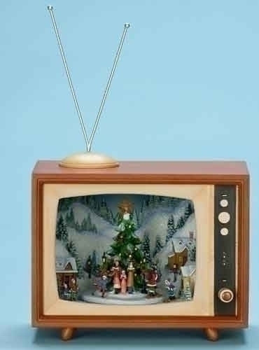 Amusements Lighted Musical TV Christmas Tree Village with Rotating Carolers