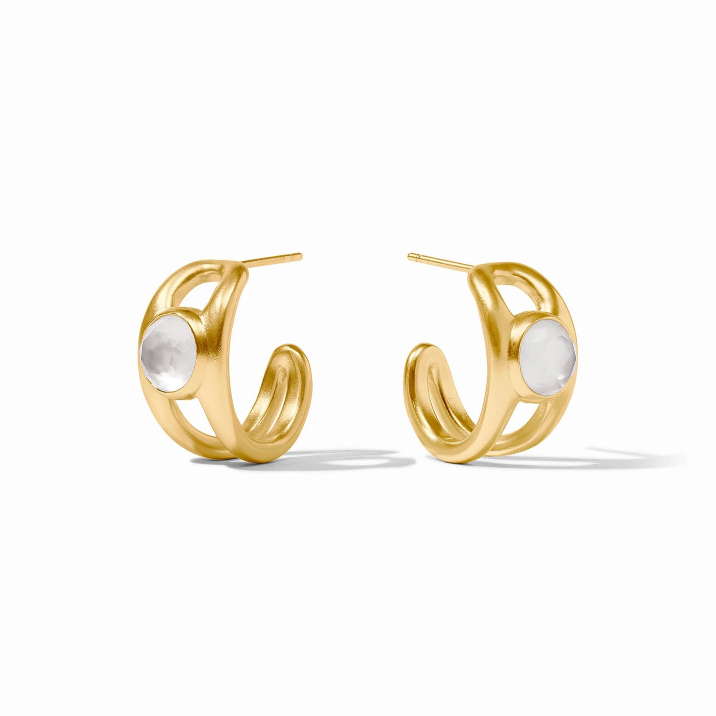 Julie Vos Laguna Stone Hoop Iridescent Clear Crystal