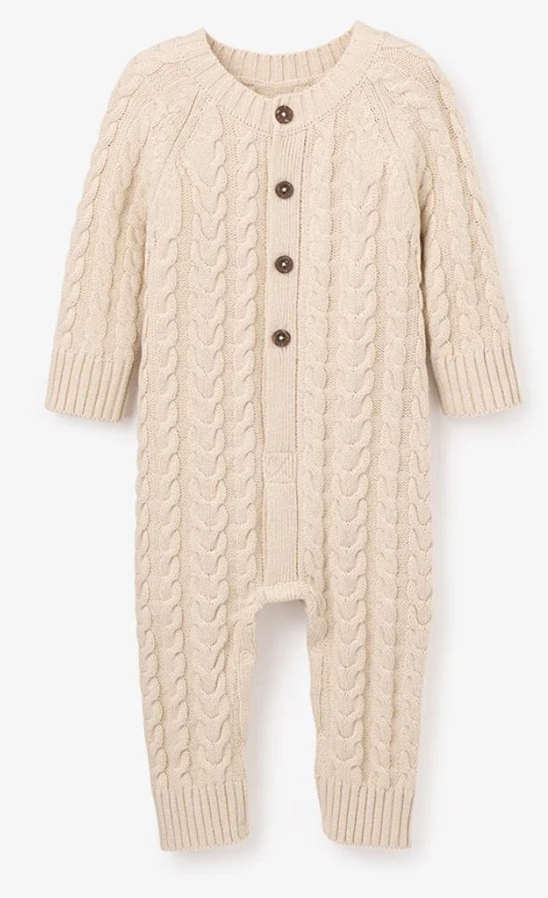 Elegant Baby Cable Jumpsuit