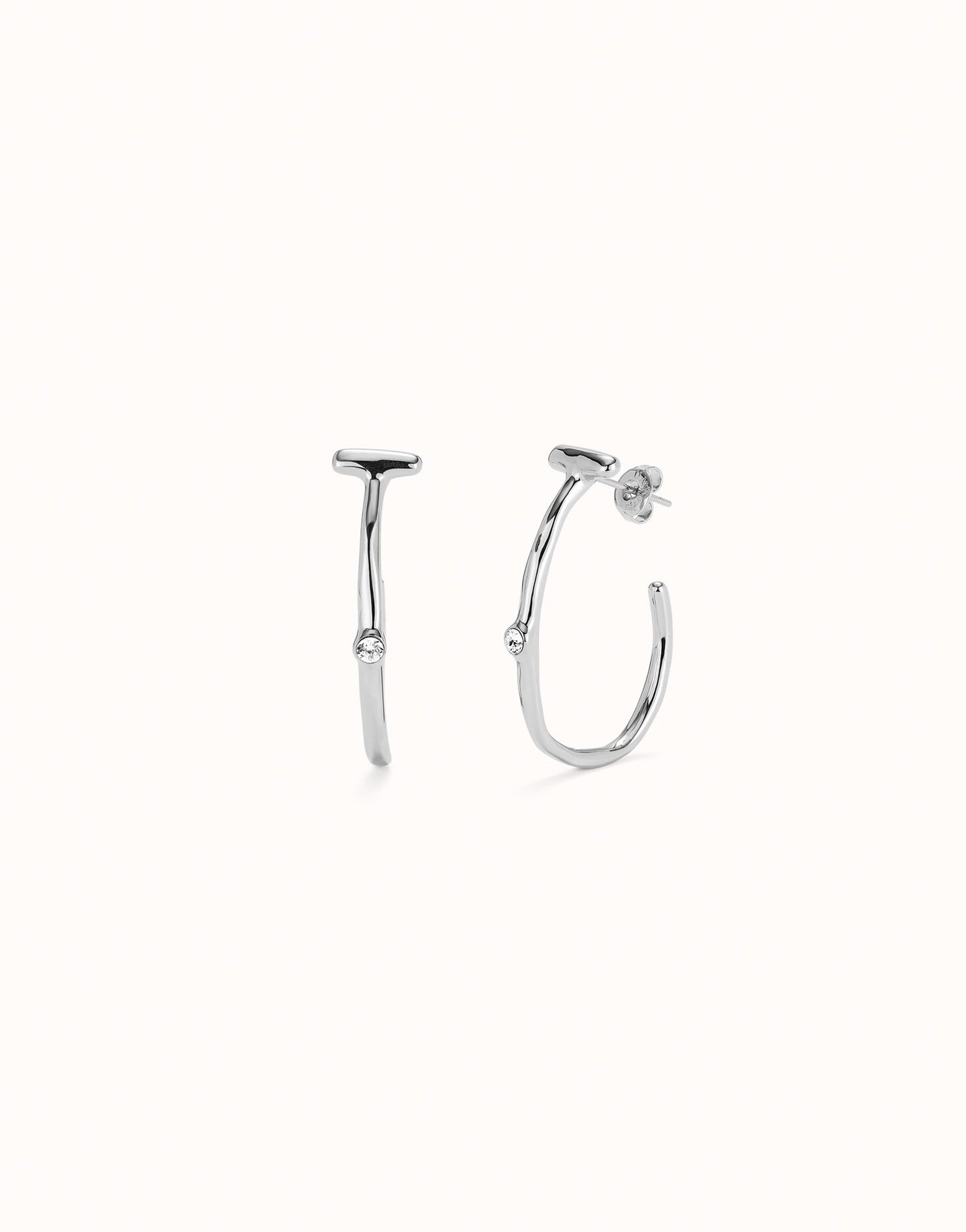Uno Hoop Earrings With White Topaz