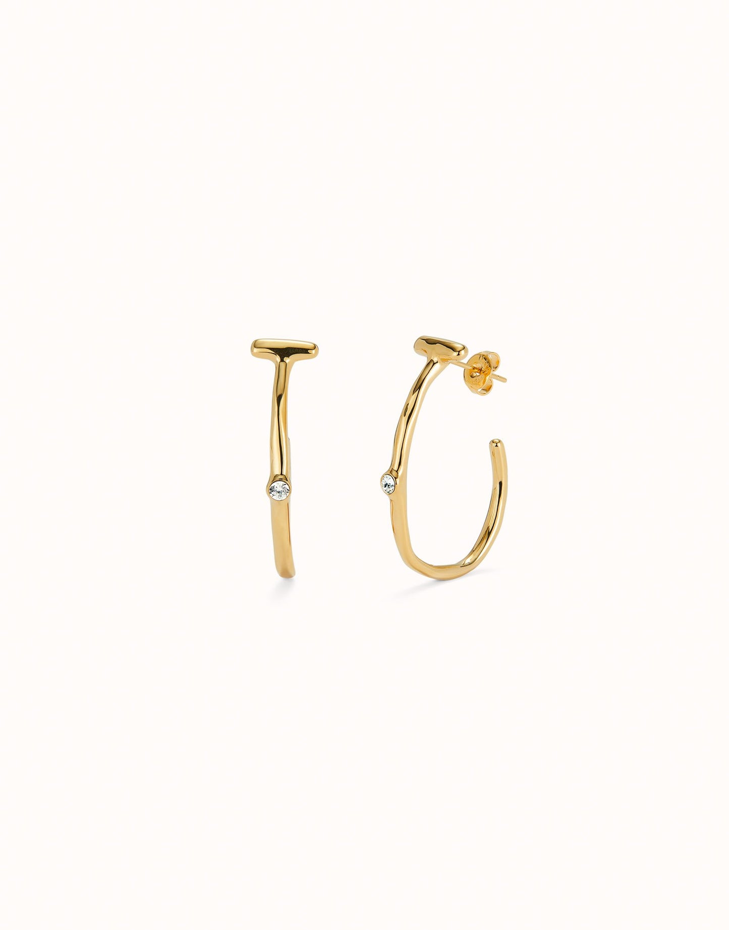 Uno Hoop Earrings With White Topaz