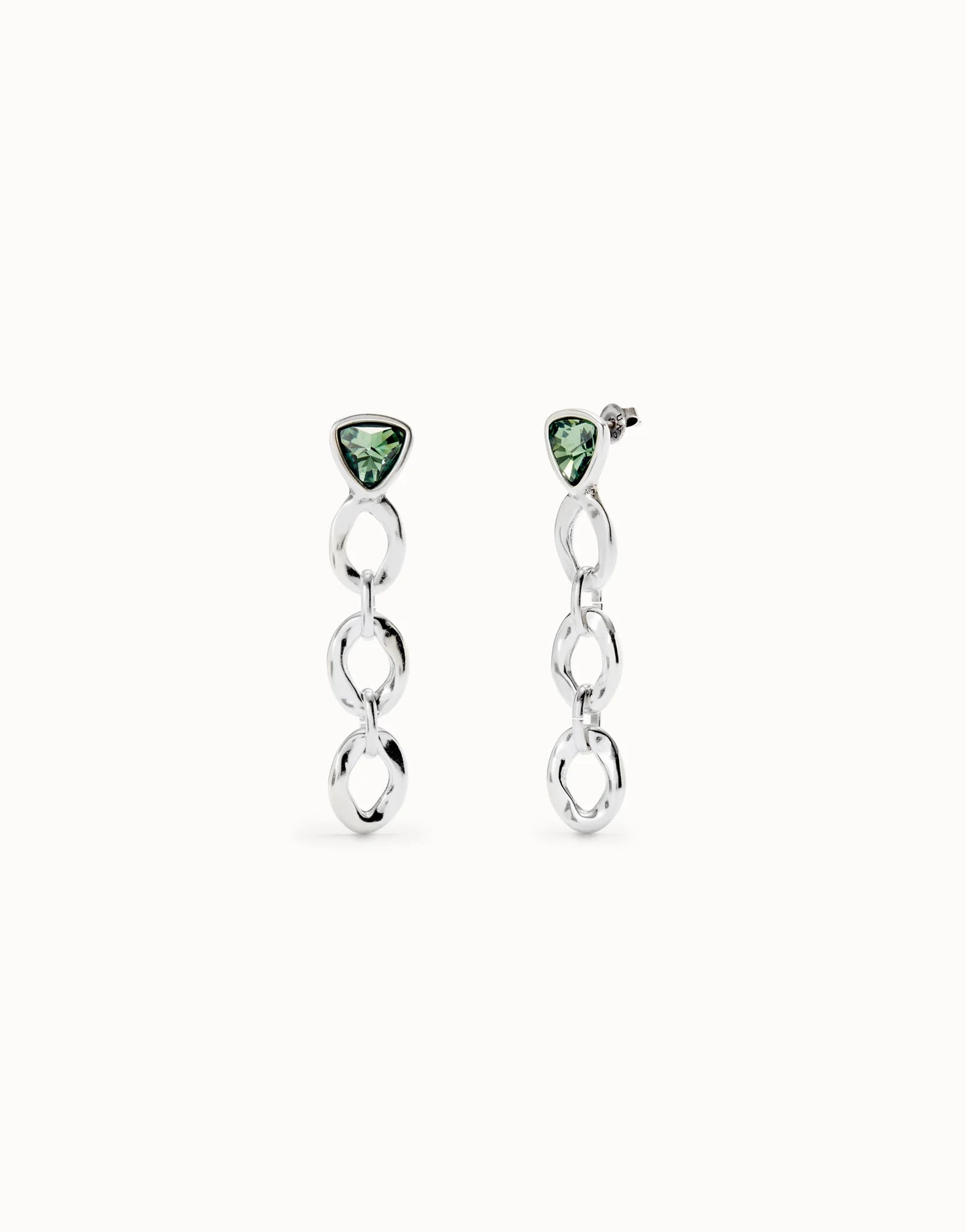 Uno Drop earrings with green crystal