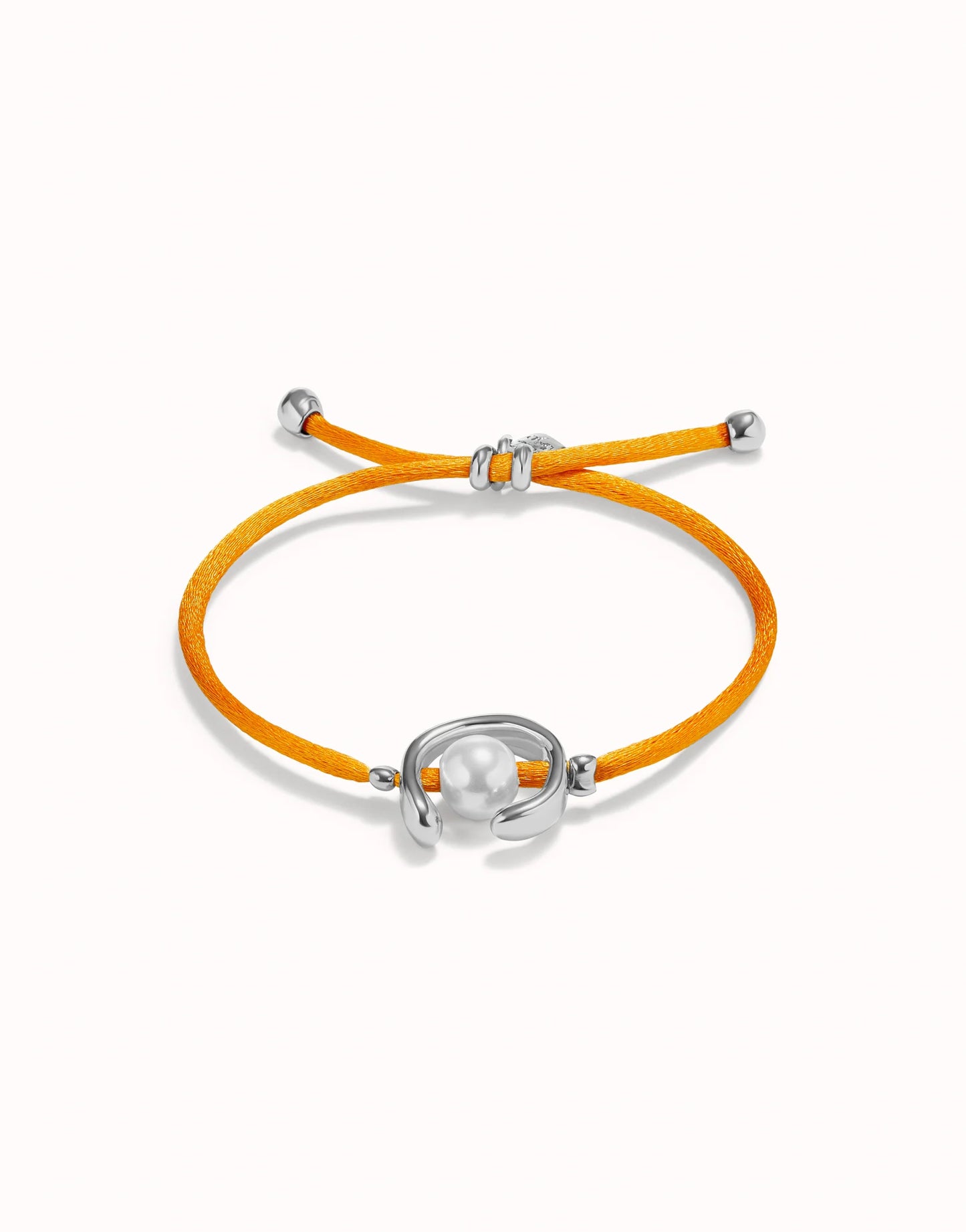 Uno Orange Cord Bracelet With A Pearl