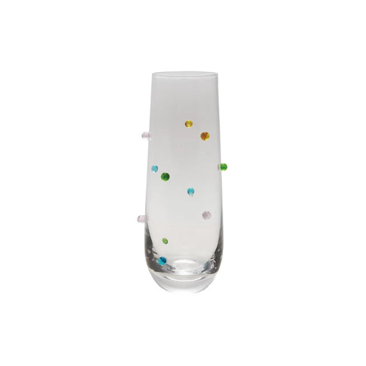 Handmade Drinking Glass with Raised Dots Set of Two