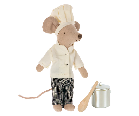 Maileg Chef Mouse w. Soup Pot and Spoon, Big Brother