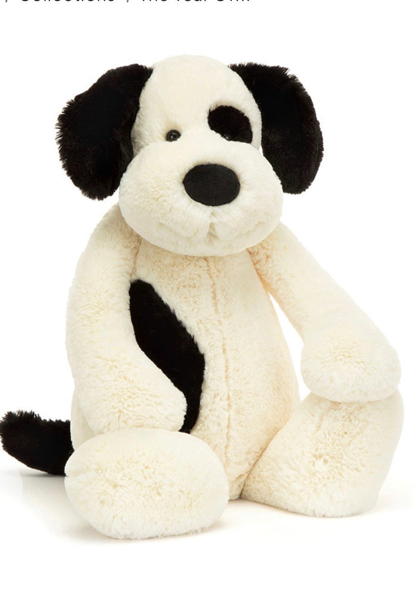 Jellycat Really Big Bashful Black and Cream Puppy