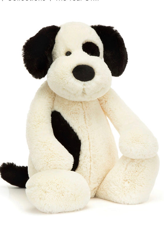 Jellycat Really Big Bashful Black and Cream Puppy