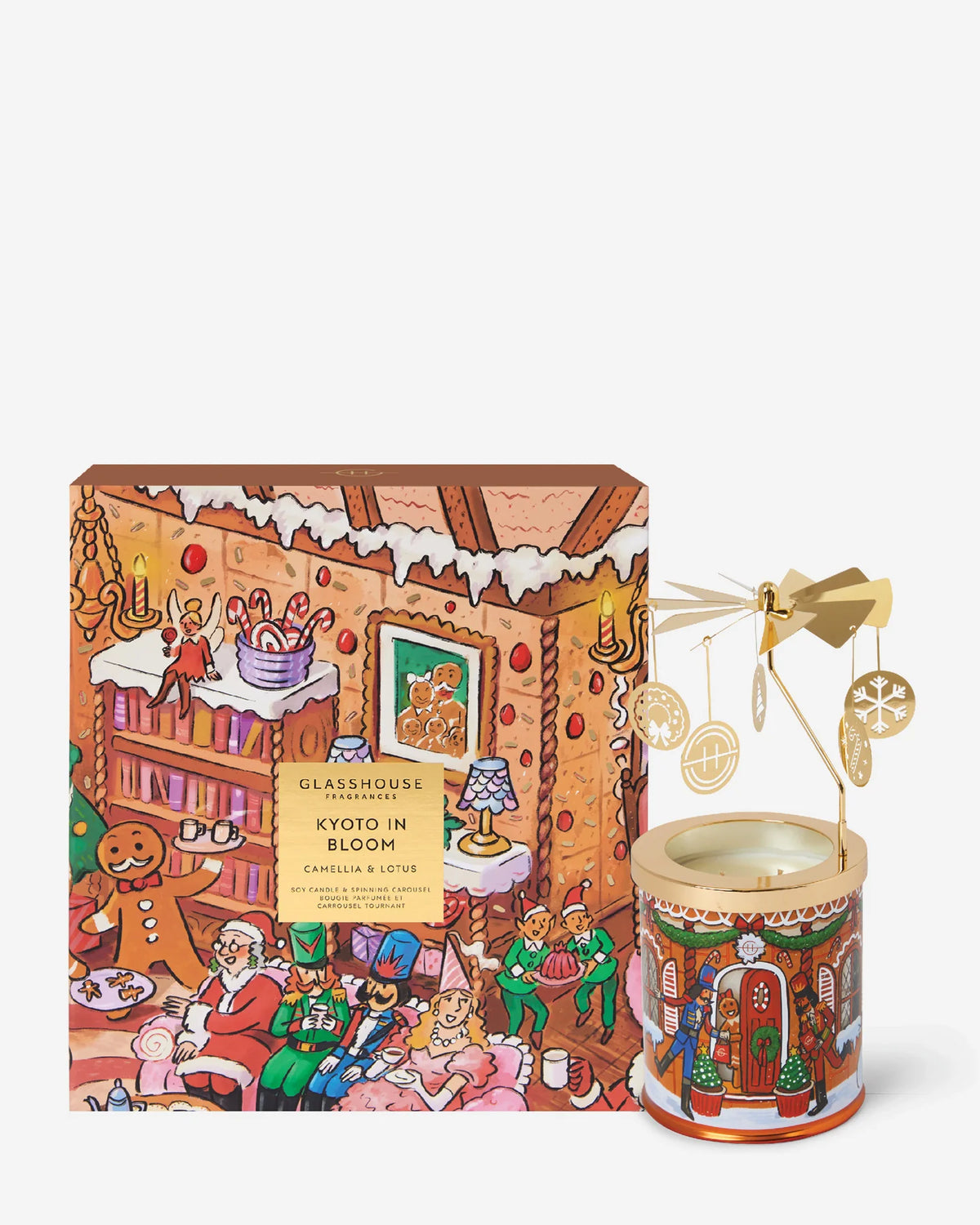 Glasshouse Kyoto in Bloom Candle with Spinning Carousel