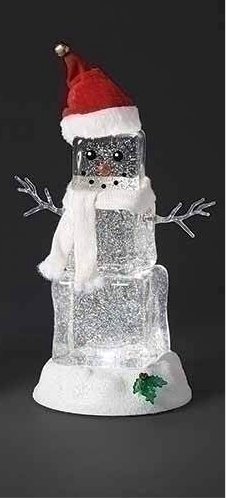 LED Swirl Snowman 9”