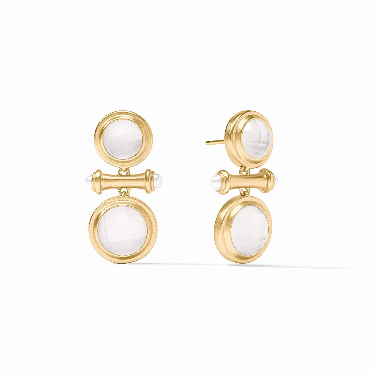 Bamboo Midi Earring Iridescent Clear Crystal