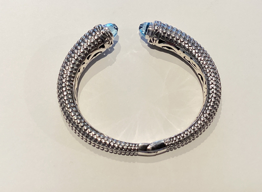 SS Bracelet Blue Topaz