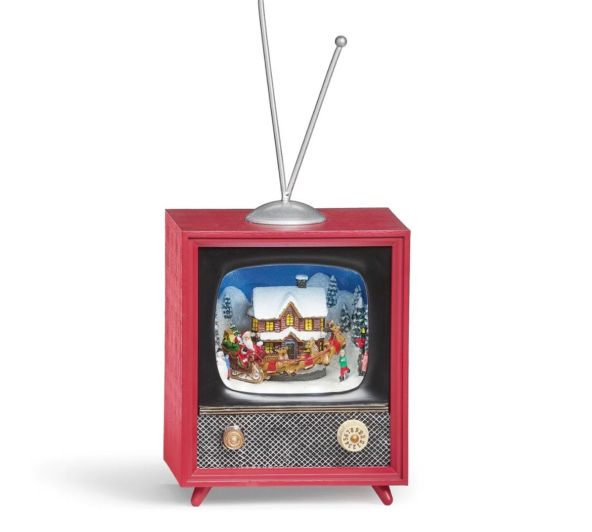 6"H Lighted Musical TV with House (6)