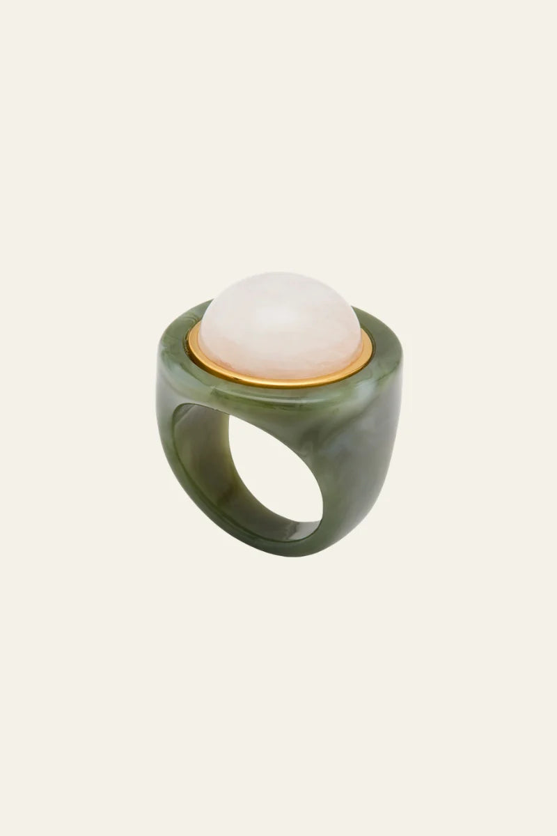 Lucas Jack Jade Resin with Moonstone Ring