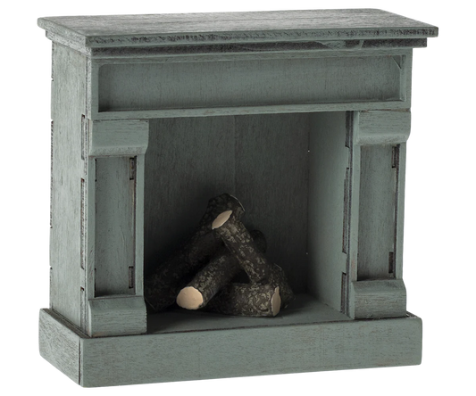 Maileg Fireplace, Mouse- Blue