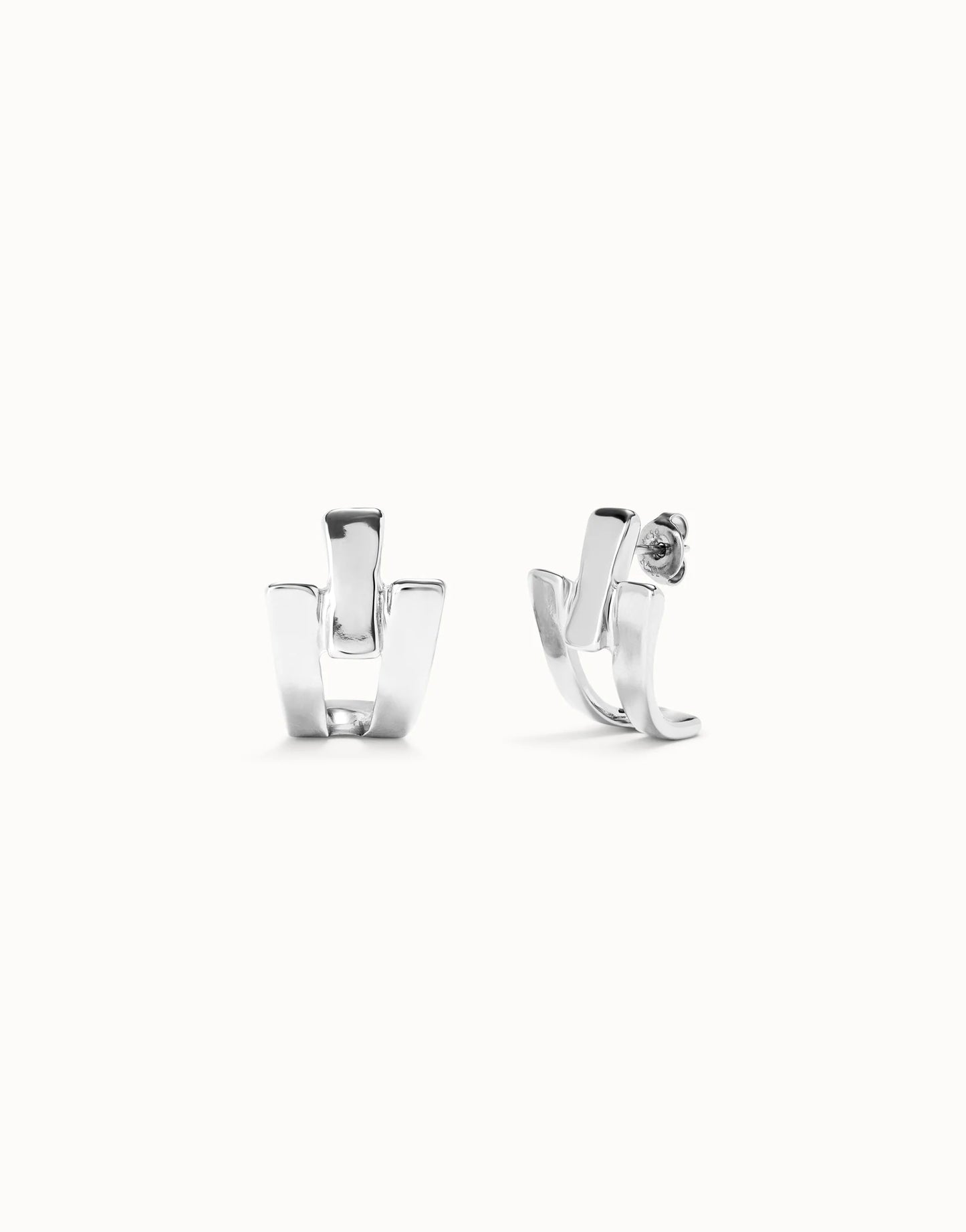Uno Triple-Curve Stud Earrings