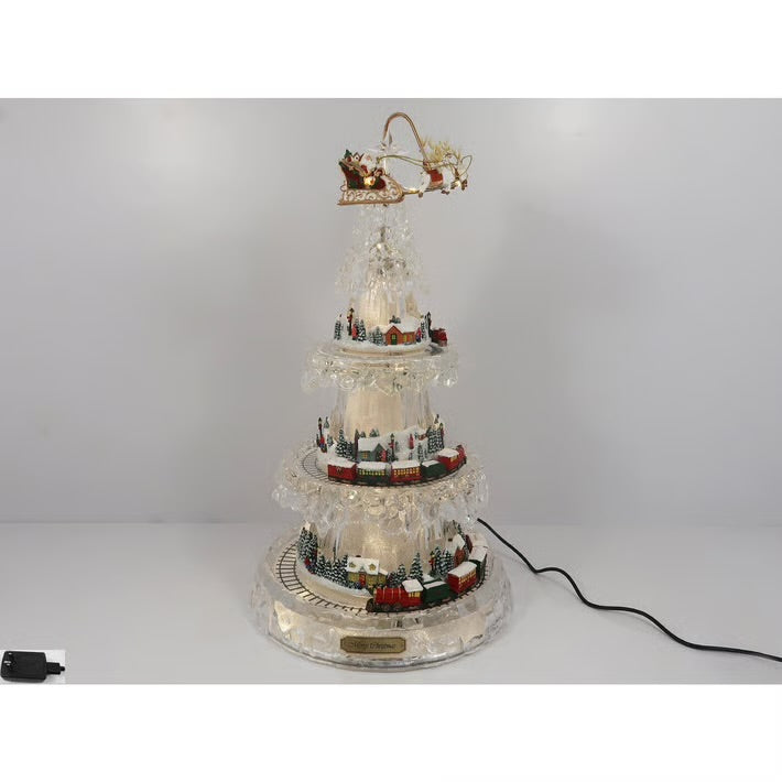 Animated 3-Tier Revolving Scene, w/Adapter, 3AA Battery