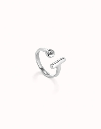 Uno Open ring with white topaz