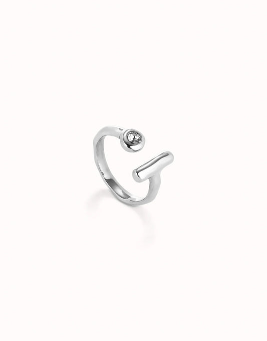 Uno Open ring with white topaz