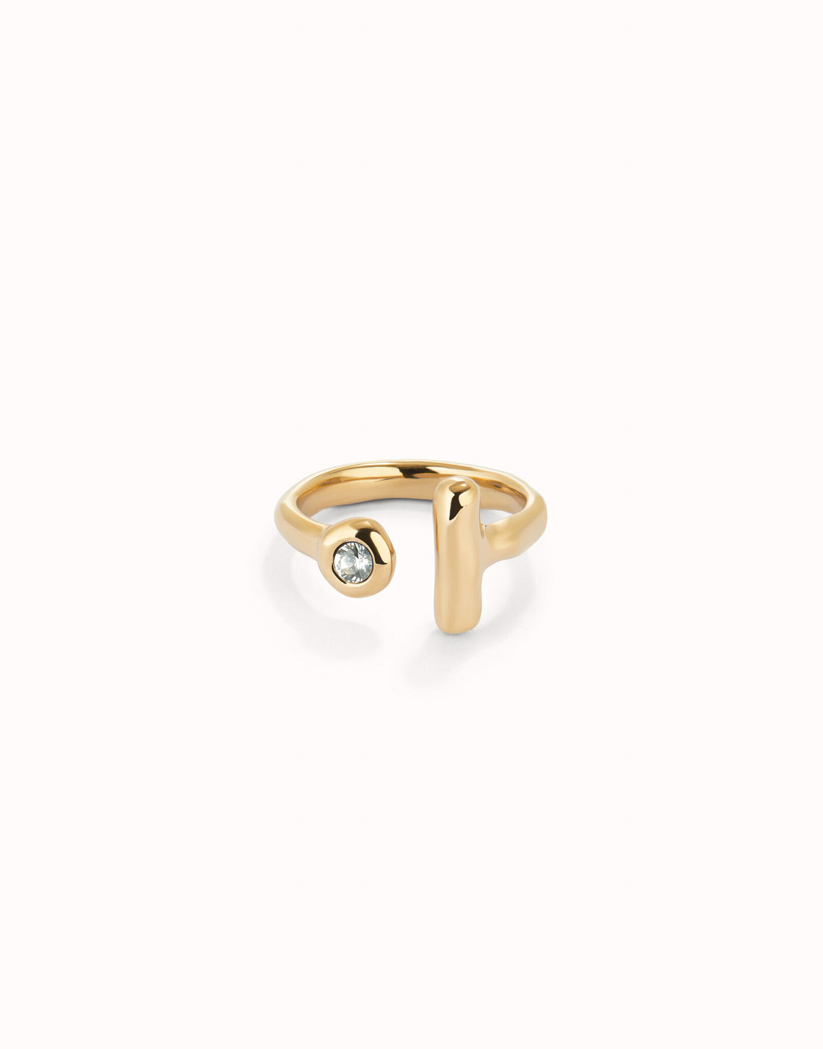 UNOde50 Open Ring With White Topaz - White / Silver