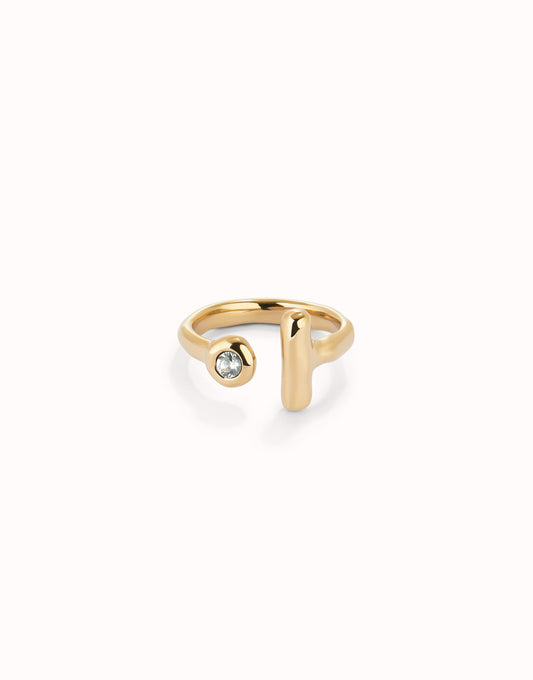 UNOde50 Open Ring With White Topaz - White / Silver
