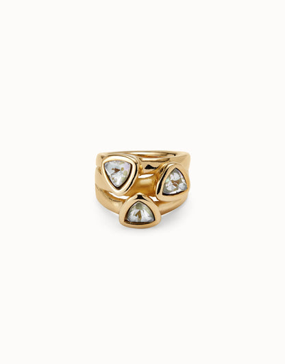 Uno Ring With Multicolor Crystals